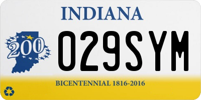 IN license plate 029SYM