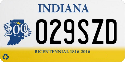 IN license plate 029SZD