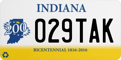 IN license plate 029TAK