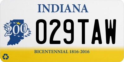 IN license plate 029TAW