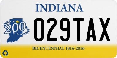 IN license plate 029TAX
