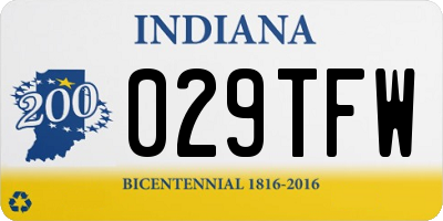 IN license plate 029TFW