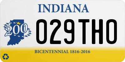 IN license plate 029THO
