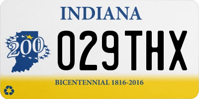 IN license plate 029THX