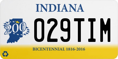 IN license plate 029TIM