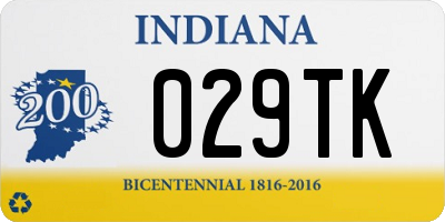 IN license plate 029TK