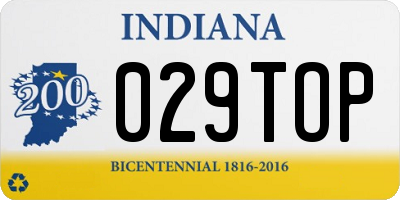 IN license plate 029TOP