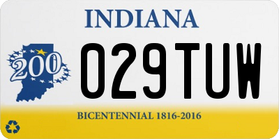 IN license plate 029TUW