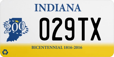 IN license plate 029TX