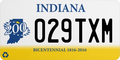 IN license plate 029TXM