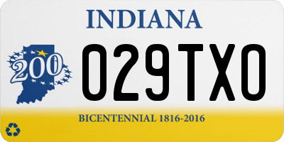 IN license plate 029TXO
