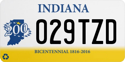 IN license plate 029TZD