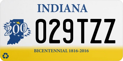 IN license plate 029TZZ
