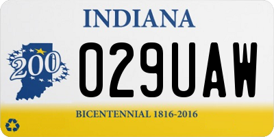 IN license plate 029UAW