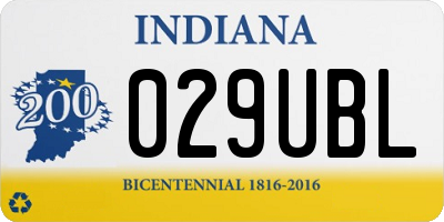 IN license plate 029UBL