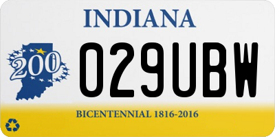 IN license plate 029UBW