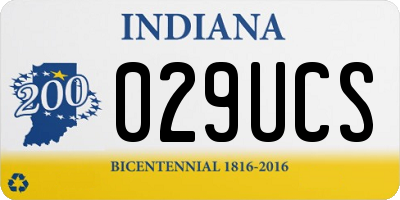 IN license plate 029UCS