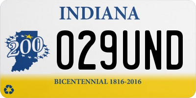 IN license plate 029UND