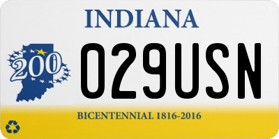 IN license plate 029USN