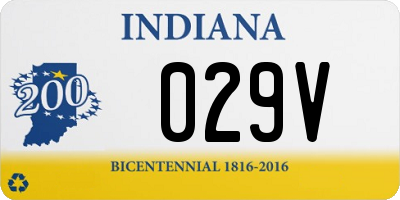 IN license plate 029V