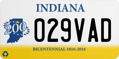 IN license plate 029VAD