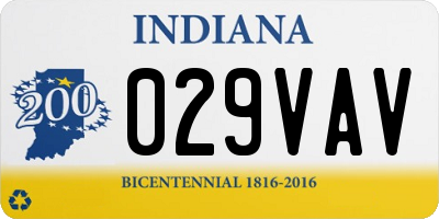 IN license plate 029VAV