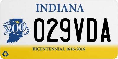 IN license plate 029VDA