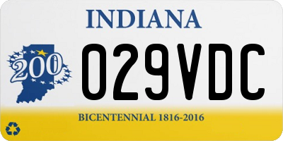IN license plate 029VDC