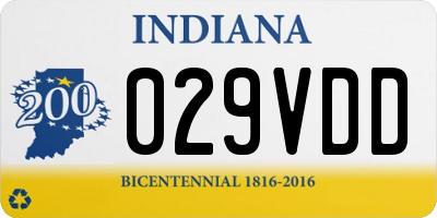 IN license plate 029VDD