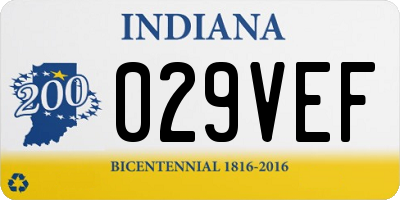 IN license plate 029VEF
