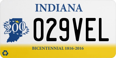IN license plate 029VEL