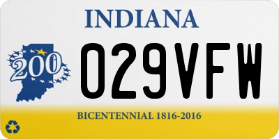 IN license plate 029VFW