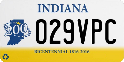 IN license plate 029VPC