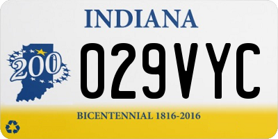 IN license plate 029VYC