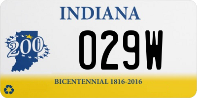 IN license plate 029W