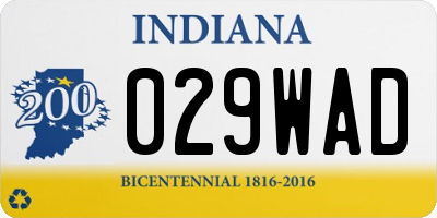 IN license plate 029WAD