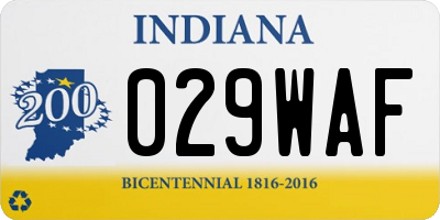 IN license plate 029WAF