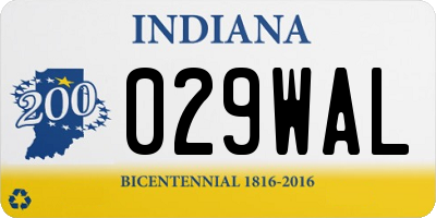 IN license plate 029WAL