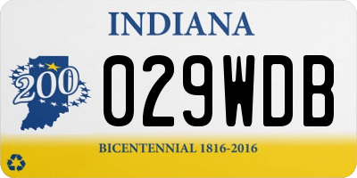 IN license plate 029WDB