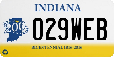 IN license plate 029WEB