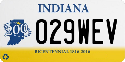 IN license plate 029WEV
