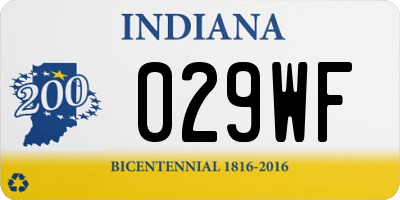 IN license plate 029WF