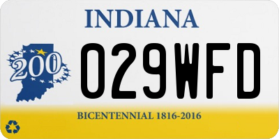 IN license plate 029WFD