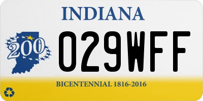 IN license plate 029WFF