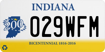 IN license plate 029WFM