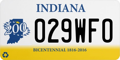 IN license plate 029WFO