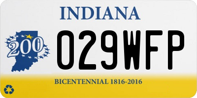 IN license plate 029WFP