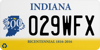 IN license plate 029WFX