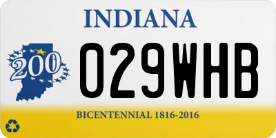 IN license plate 029WHB