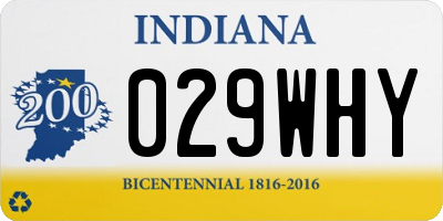 IN license plate 029WHY